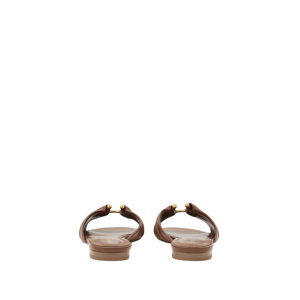 REISS Alana Leather Open-Ring Flat Sandals